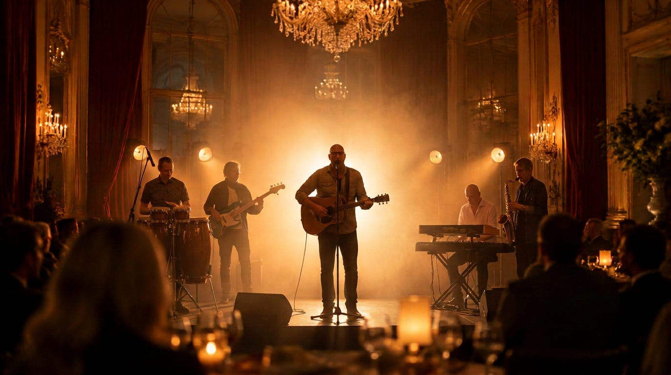 Endless framför en intim konsert i Drottningssalen på Säröhus